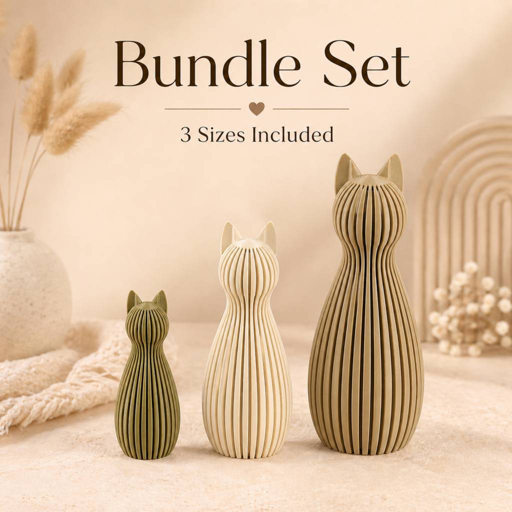 Katzenfiguren als 3er-Bundle