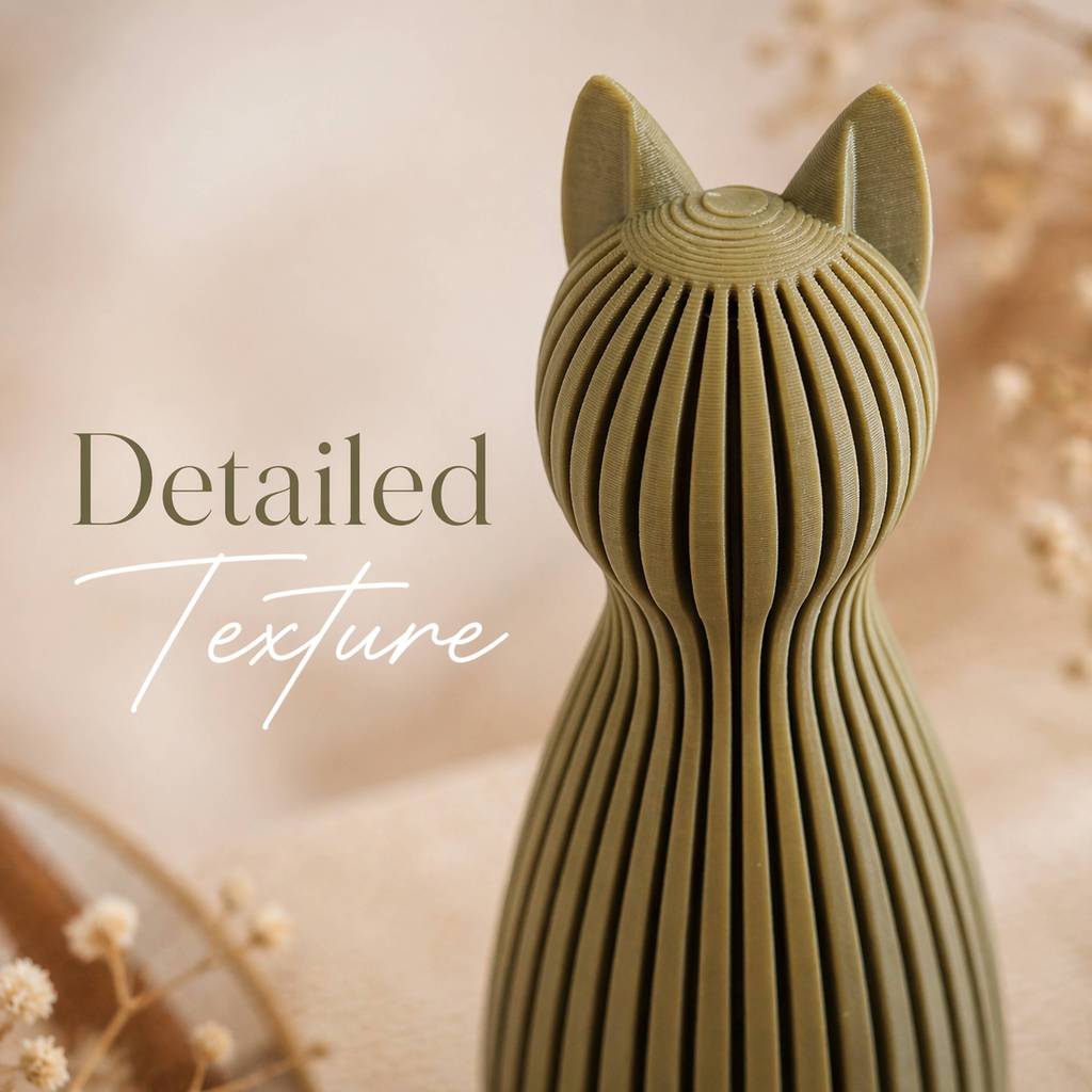Detail der gerippten Katzenfigur