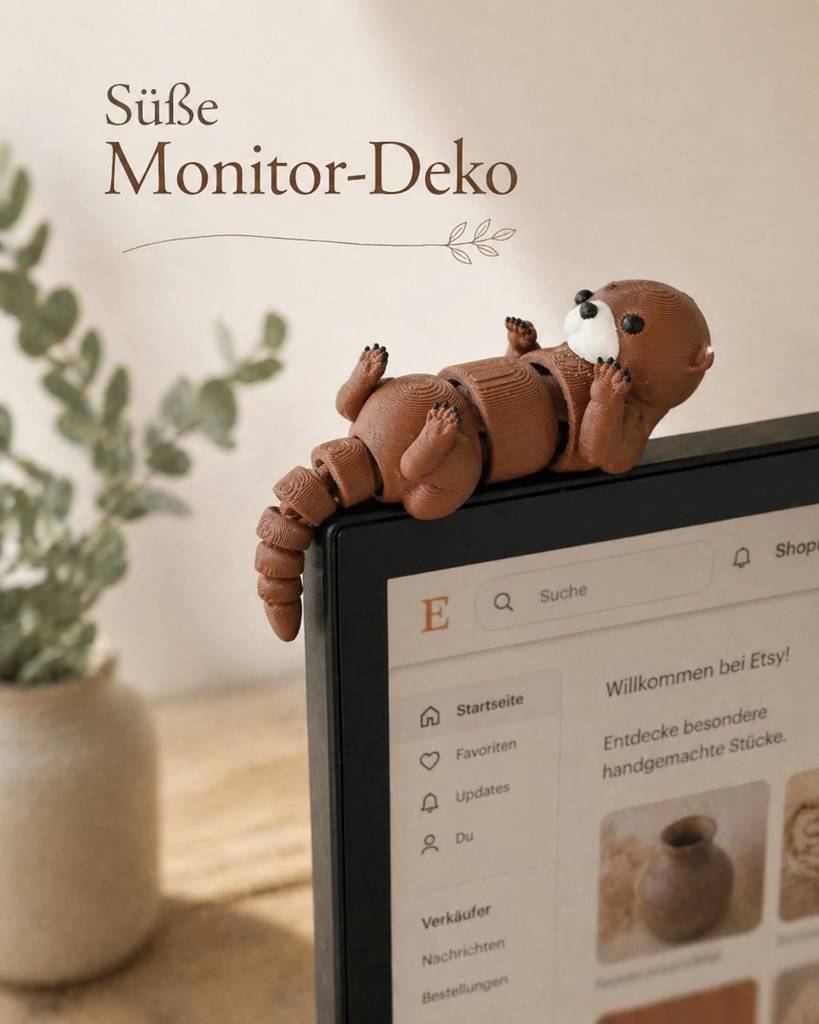 Otter als Monitor Deko